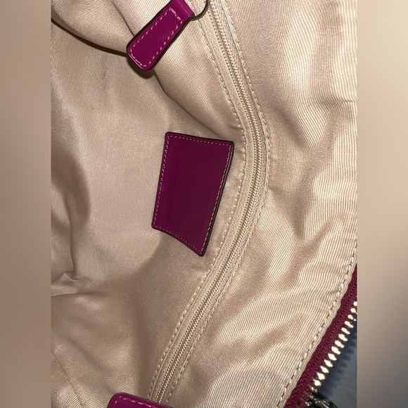 Coach Signature Print Satchel F24364 in khaki silver passion berry Y2K vintage - Picture 7 of 8